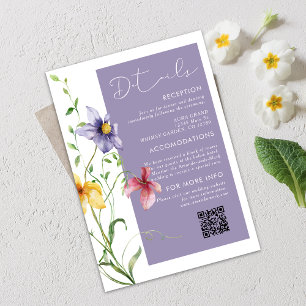 Sommerromantische Blumenwiese Stilvolle Hochzeit Begleitkarte