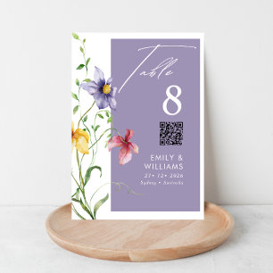Sommerromantische Blumenwiese Stilvolle Hochzeit Tischnummer