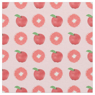 Sommerrosa Äpfel und Grapefruits Muster Stoff