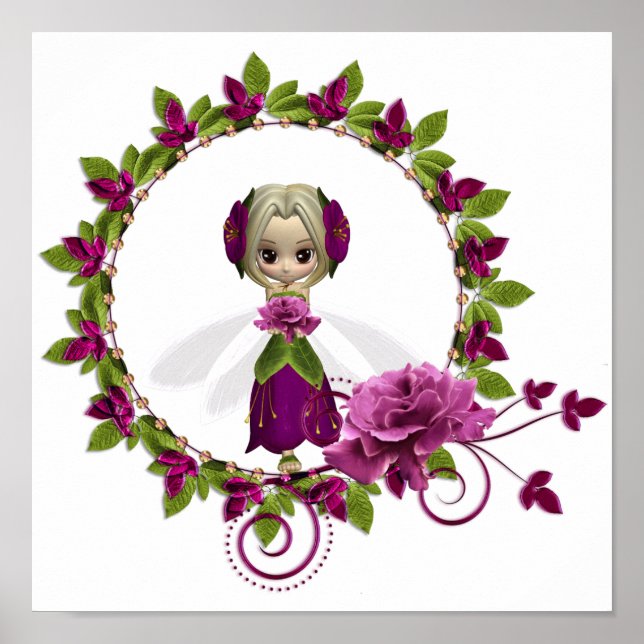 Sommerrosa-Fee Poster (Vorne)
