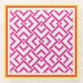 Sommerrosa geometrische Outdoor Classic Glasuntersetzer