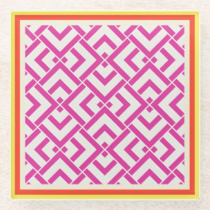 Sommerrosa geometrische Outdoor Classic Glasuntersetzer