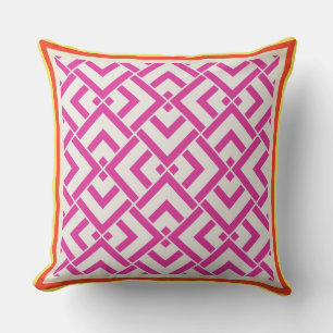 Sommerrosa geometrische Outdoor Classic Kissen