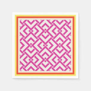 Sommerrosa geometrische Outdoor Classic Serviette