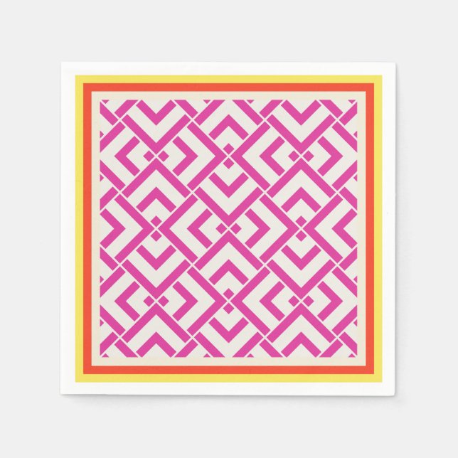Sommerrosa geometrische Outdoor Classic Serviette (Vorderseite)