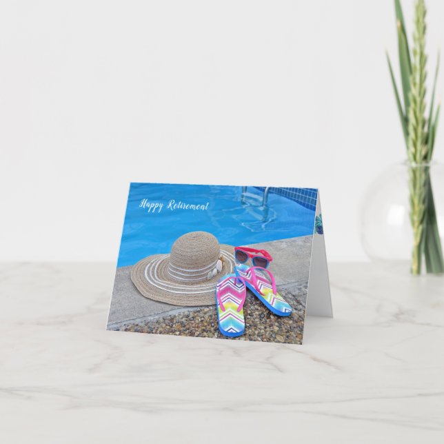 Sommerruhestand nach Pool für Frauen Karte (Vorderseite)