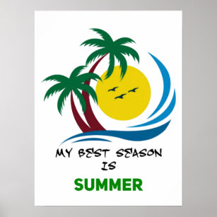 Sommersaison Aloha Vibes Strandpalme Poster