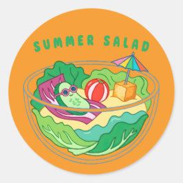 Sommersalat Runder Aufkleber