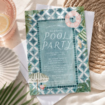Sommerschluss-Poolparty-Einladung