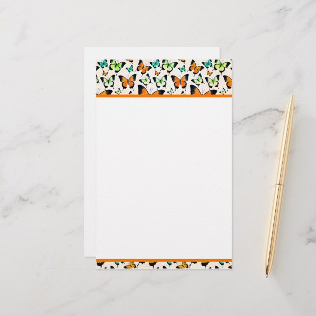 Sommerschmetterlinge Briefpapier (Vorderseite/Rückseite Beispiel)