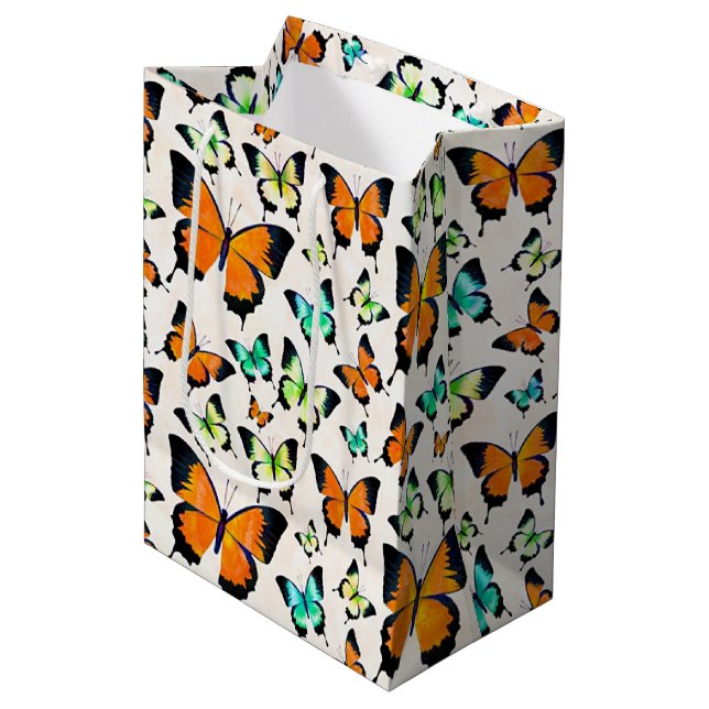 Sommerschmetterlinge Mittlere Geschenktüte (Vorderseite Schrägansicht)