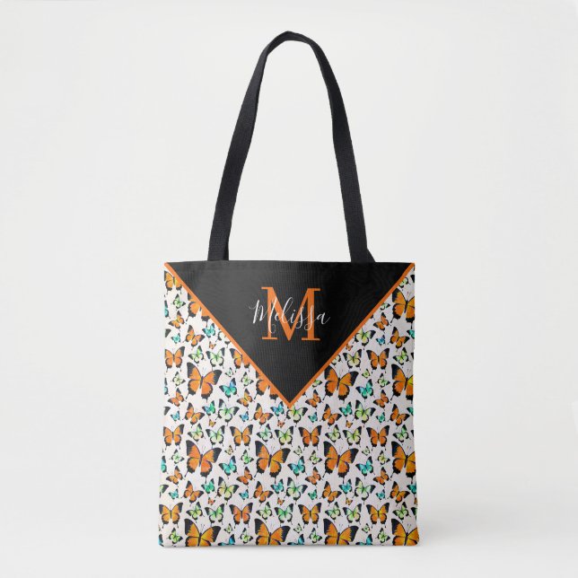 Sommerschmetterlinge personalisierter Totbeutel Tasche (Vorderseite)