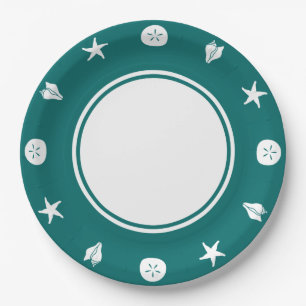 Sommerschnecken in Aquamariner Papierplatte Pappteller