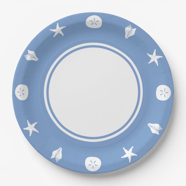 Sommerschnecken in Periwinkle Papierplatte Pappteller (Vorderseite)
