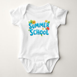 Sommerschule - Sommerschultext mit Blume Baby Strampler