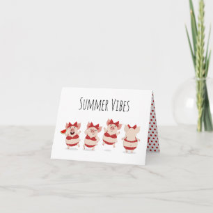 Sommerschweine in Bikinis Blank Inside Card