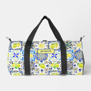 Sommersizilianische Zitrusfrüchte Mittelmeer-Majol Duffle Bag