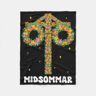 Sommersolstice Maypole Midsommar Schweden Fleecedecke