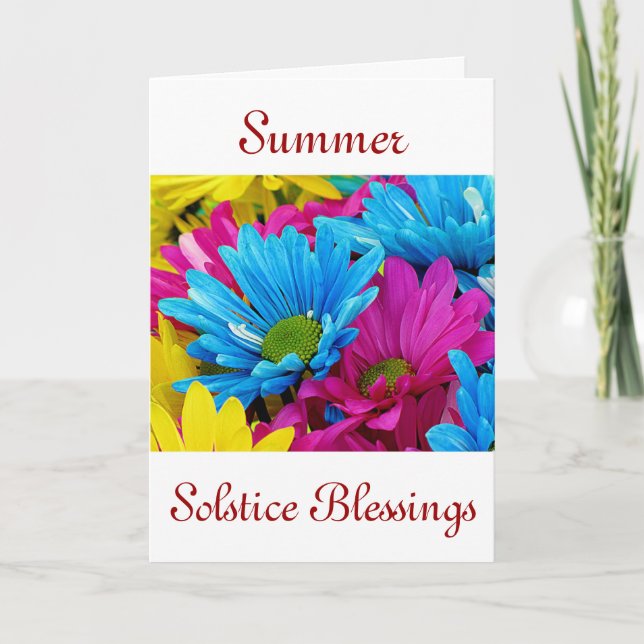 Sommersolstice mit lauwarmen Blume Karte (Vorderseite)