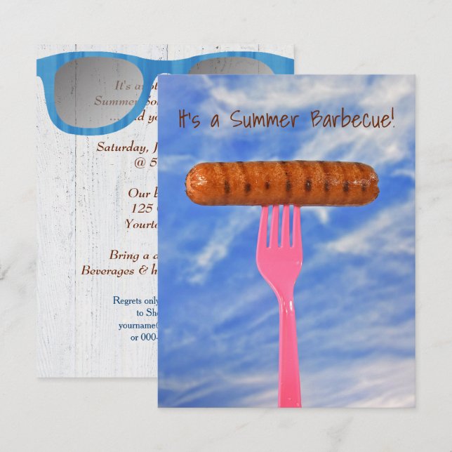 Sommersolstin-Party Einladung (Vorne/Hinten)