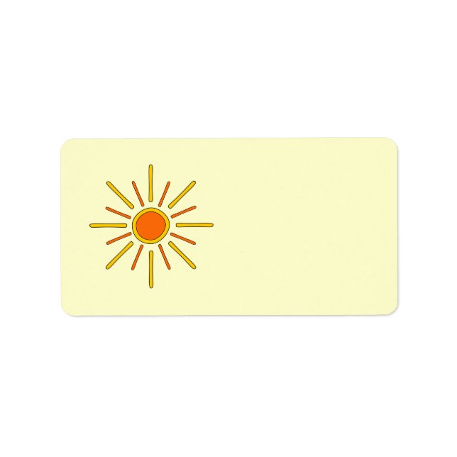 Sommersonne. Gelb und orange. Adressaufkleber (Vorne)