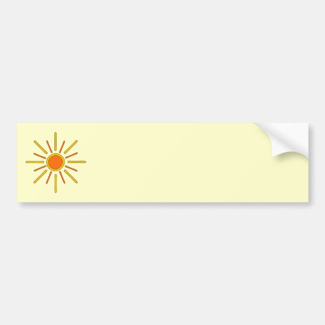 Sommersonne. Gelb und Orange Autoaufkleber (Vorne)
