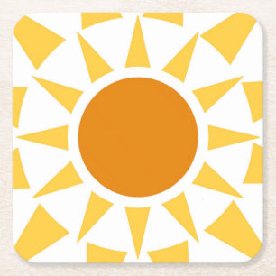 Sommersonne Rechteckiger Pappuntersetzer