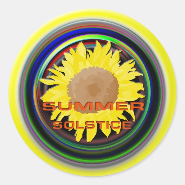 Sommersonne Runder Aufkleber (Vorderseite)