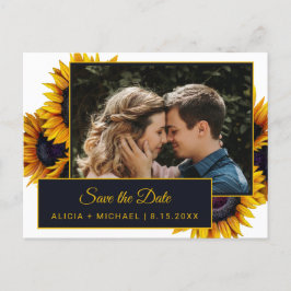 Sommersonnenblumen | Foto Hochzeit Datum speichern Ankündigungspostkarte