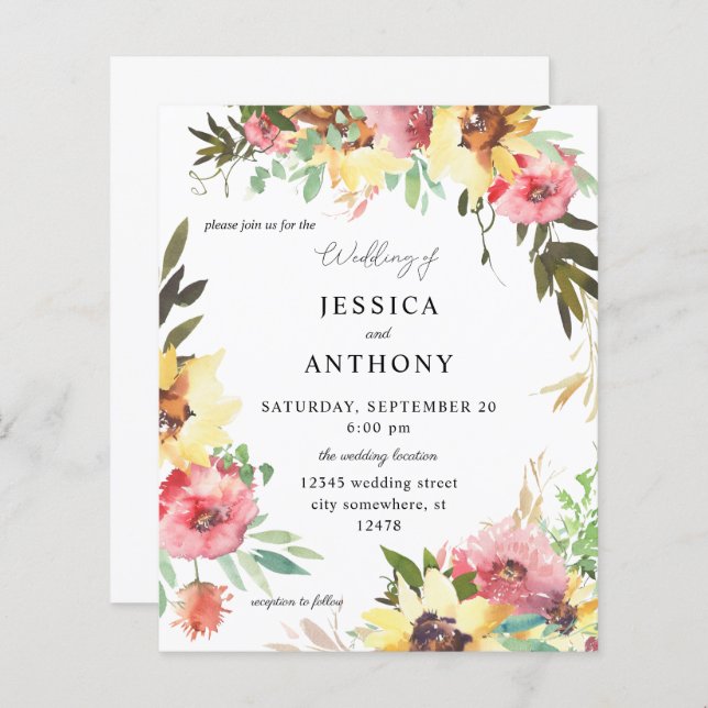 Sommersonnenblütenhochzeit 2 (Vorne/Hinten)