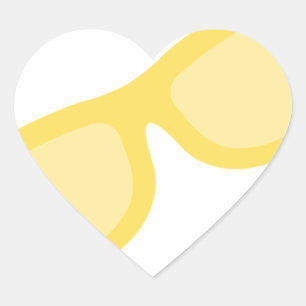 Sommersonnenbrille Gelb Hipster Brille Herz-Aufkleber