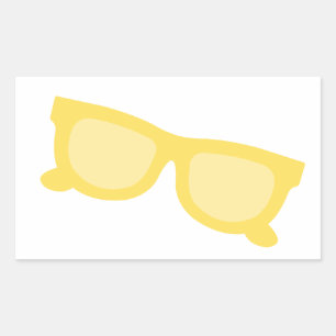 Sommersonnenbrille Gelb Hipster Brille Rechteckiger Aufkleber