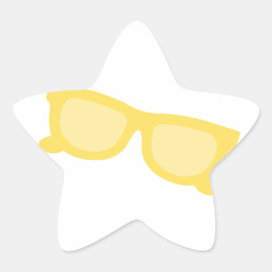 Sommersonnenbrille Gelb Hipster Brille Stern-Aufkleber