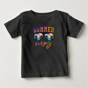 Sommersonnenbrille mit Palmenbaum Funny Beach Baby T-shirt