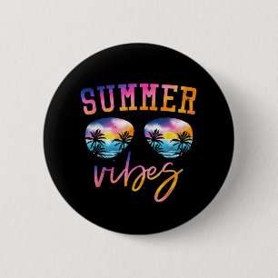Sommersonnenbrille mit Palmenbaum Funny Beach Button