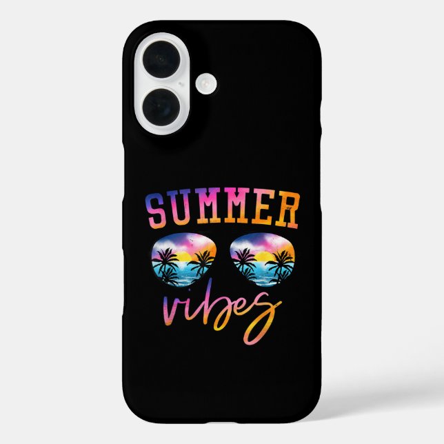 Sommersonnenbrille mit Palmenbaum Funny Beach iPhone 16 Hülle (Rückseite)