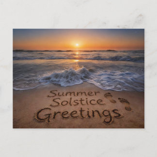 Sommersonnenwende-Grüße Strand Schreiben Ozean Postkarte