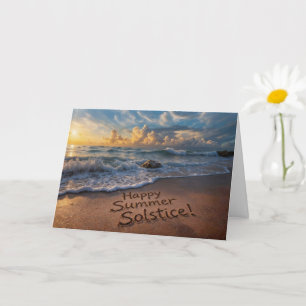 Sommersonnenwende Küstenstrand mit Wolke Karte
