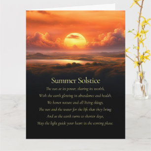 Sommersonnenwende mit Sonne und Wassernaturgeist Karte