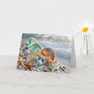 Sommersonnenwende Ozean Strand Muscheln Meer Glas Karte