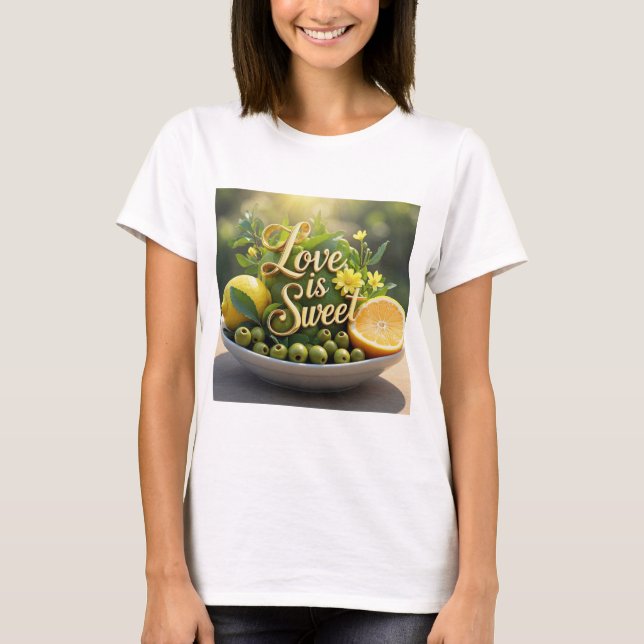Sommersonnige Zitronen, Oliven, Zitrusscheiben T-Shirt (Vorderseite)
