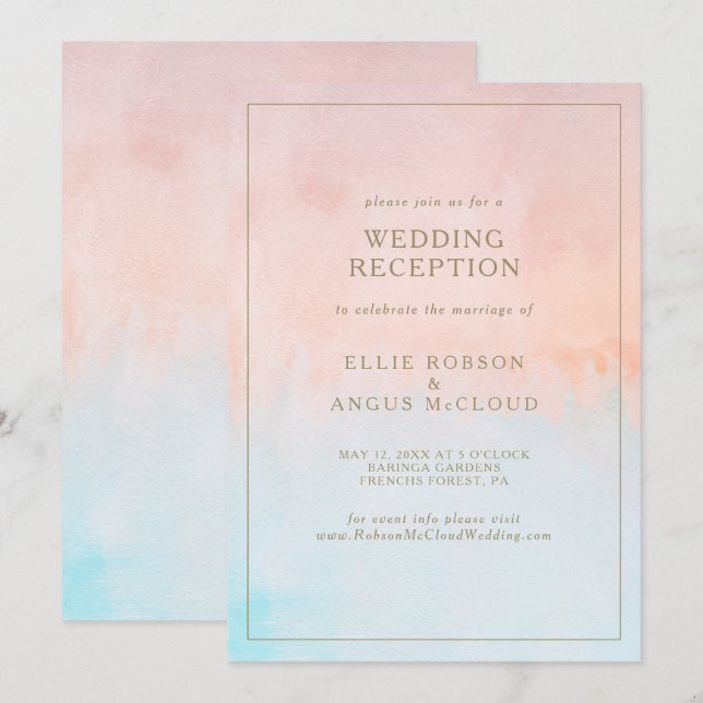 Sommersonntags Hochzeitsempfang Einladung (Vorne/Hinten)