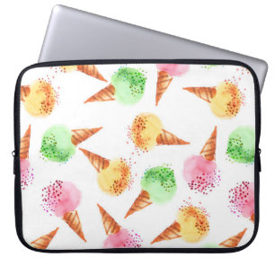 Sommersortiertes Eisdessert Farbe Aquarell Laptopschutzhülle