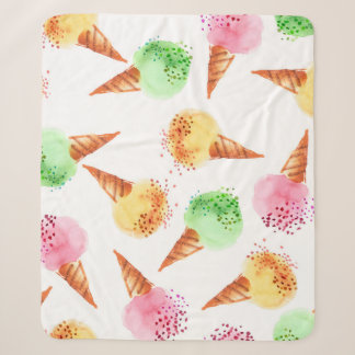 Sommersortiertes Eisdessert Farbe Aquarell Sherpadecke