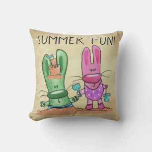 Sommerspass am Strand Kissen Für Draußen