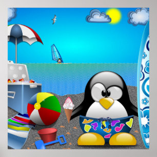 SOMMERSPASS AM STRAND POSTER