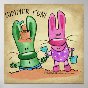 Sommerspass am Strand Poster