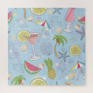 Sommerspass, Cocktail Nahtloses Muster.
