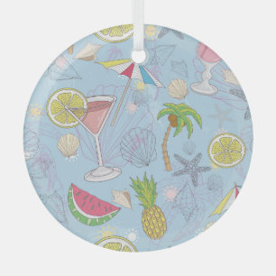 Sommerspass, Cocktail Nahtloses Muster. Ornament Aus Glas