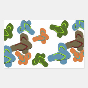Sommerspass Flip Flops Rechteckiger Aufkleber